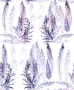 Seamless patterns. Abstract decorative composition. Multi-colored palette. Silhouettes of wild herbs on a watercolor background.