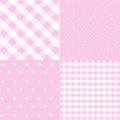 Seamless patterns for baby girl shower party