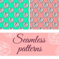 Two flower patterns Royalty Free Stock Photo