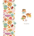 Seamless patterns with cute fairy with flowers