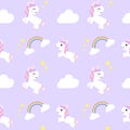 Seamless Patterns Cute Unicorns cartoon happy fun , baby unicorn