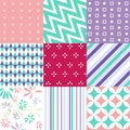 Seamless Patterns - Digital Scrapbook Royalty Free Stock Photo