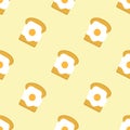 Seamless patterns with fried egg and bread Royalty Free Stock Photo