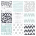 Seamless patterns with hand drawn scribble and spot. Abstract background with brush strokes. Vector texture. Royalty Free Stock Photo