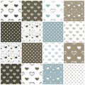 Seamless patterns with hearts Royalty Free Stock Photo