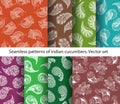 Seamless patterns of indian cucumbers