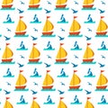 Seamless patterns nautical elements vector Royalty Free Stock Photo