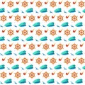 Seamless patterns nautical elements vector Royalty Free Stock Photo