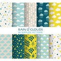 10 Seamless Patterns - Rain and Clouds