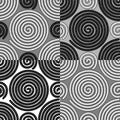 Seamless patterns with spiral rope ornament Royalty Free Stock Photo