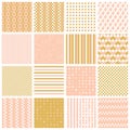 Seamless patterns with stripes, stars, bricks Royalty Free Stock Photo