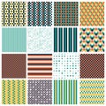 Seamless patterns with stripes, stars, bricks Royalty Free Stock Photo