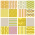 Seamless patterns with stripes, stars, bricks Royalty Free Stock Photo