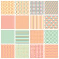 Seamless patterns with stripes, stars, bricks Royalty Free Stock Photo