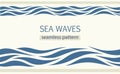 Seamless patterns with stylized sea waves Royalty Free Stock Photo