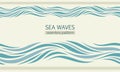 Seamless patterns with stylized sea waves Royalty Free Stock Photo