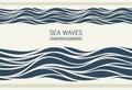 Seamless patterns with stylized waves Royalty Free Stock Photo