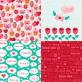 Seamless patterns of Valentine symbols and label I