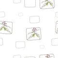 Seamless patterns with vegetative elements. Vector illustration. Royalty Free Stock Photo