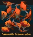 Seamless pattle Golden fish Royalty Free Stock Photo