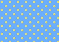 Seamless pattern of fresh lemon round cut on blue