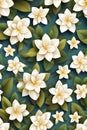 Seamless pattrens, repeating patterns design, gardenias flowers