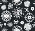 Seamless patttern with stylish snowflakes Royalty Free Stock Photo