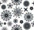 Seamless patttern with stylish snowflakes Royalty Free Stock Photo
