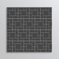 Seamless pavement slab pattern. Black cobblestone masonry texture. Paver tile. Decorative sidewalk