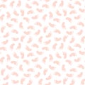 Seamless Peach Pink Color Baby Foot Print Pattern With White Background
