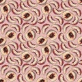 Colorful seamless peach pattern on   pink background. Royalty Free Stock Photo