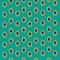 Seamless peacock feather pattern design Royalty Free Stock Photo