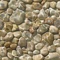 Seamless Pebble and Water Reflection Texture Royalty Free Stock Photo