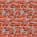Seamless photo pattern of red broken bricks wall Royalty Free Stock Photo