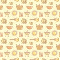 Seamless picnic pattern. Summer outdoor recreation. Vector background