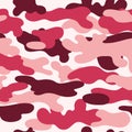 Seamless pink camouflage pattern Fashion pink camo texture rose como military background Royalty Free Stock Photo