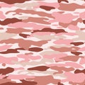 Seamless pink camouflage pattern Fashion pink camo texture vector background Royalty Free Stock Photo