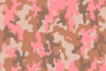 seamless pink camouflage print texture pattern vector for decor and textile. Army masking design for skin fashion Royalty Free Stock Photo