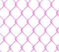 Seamless pink chain link fence pattern. Realistic wire fence vector texture. Royalty Free Stock Photo