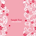 Seamless pink cherry blossom frame