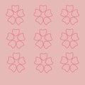 Seamless pink cherryblossom with background pattern for sprin Royalty Free Stock Photo