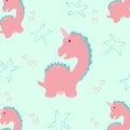 seamless Pink dinosaur 002