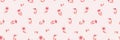 Seamless pink floral pattern with minimalist daisy elements Royalty Free Stock Photo