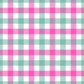 Seamless pink and green colored checkered table cloth background