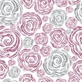 Seamless pink grunge rose pattern Royalty Free Stock Photo