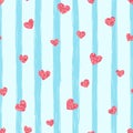 Seamless pink heart pattern. Love illustration. Idea for print t-shirt. Royalty Free Stock Photo