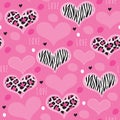 Seamless pink leopard zebra pattern vector illustration Royalty Free Stock Photo