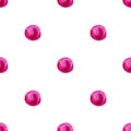 Seamless pink polka dot pattern. Watercolor abstract background with bright pink circles for wrapping paper, textile, wallpaper Royalty Free Stock Photo