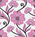 Seamless pink textile floral pattern