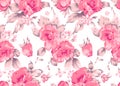 Seamless pink textile floral pattern on white background Royalty Free Stock Photo